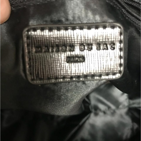 MAISON DU SAC PARIS BLACK TRIM WHITE TOTE BAG - Picture 6 of 8